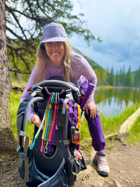 The Ultimate Gear Strap for Hiking Moms: The Trail Tether for Outdoor babies so you never lose a soother, binky, pacifier, snack cup, toy, or water bottle, ever again! 